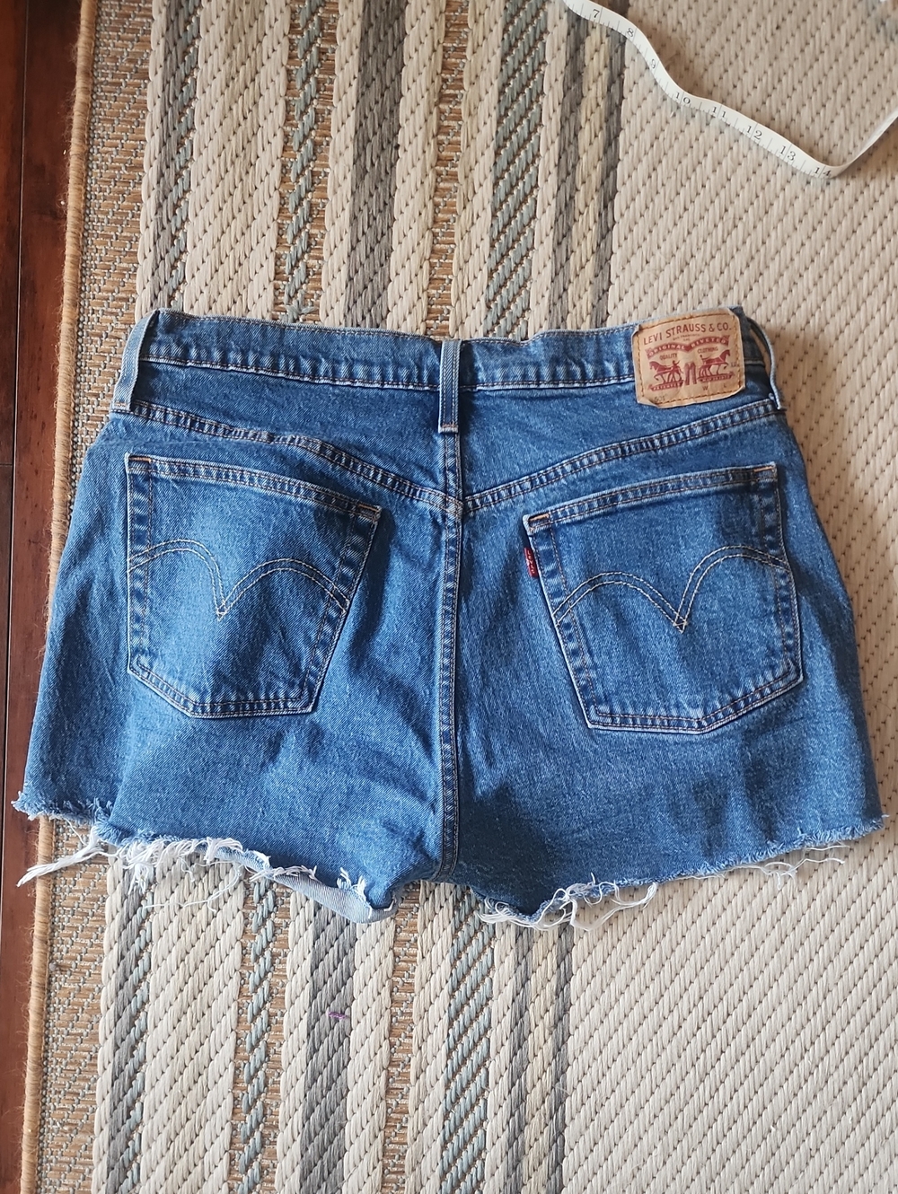 Levi's Blue Denim High-Waist Cutoff Shorts